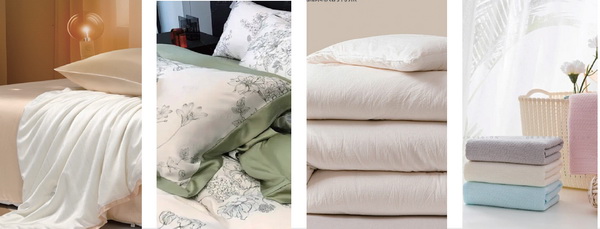 裝飾布藝 沙發(fā)布藝、窗簾布藝、窗紗、裝飾布、遮光 布、工程布等； 床上用品 床墊、床單、床罩、床上套件、枕頭、被子、毛 毯、真絲毯、羽絨制品、床品面料、老粗布等； 家居裝飾品 沙發(fā)套、門簾、掛毯、靠墊、靠墊套、抱枕、 坐墊、桌椅套、空調(diào)罩、植絨布、軟體沙 發(fā)、繡品等； 衛(wèi)浴紡織品 毛巾、浴巾、浴簾、浴袍、浴帽、沙灘巾、地墊 及套件等； 廚房紡織品 桌布、臺(tái)布、餐巾、餐墊、杯墊、方巾、茶 巾、抹布、圍裙、其它廚房紡織品； 家紡面料、輔料 家紡面料、地毯、地墊、地巾、填充物、窗 簾軌道、窗簾桿、花邊、帶、繩、線、流蘇、 穗、其它家紡輔料等； 裝飾性汽車用紡織品 座椅面料、背襯、車頂、門飾、護(hù)壁、窗簾、 地毯、蓬蓋布等 家紡包裝 家紡包裝設(shè)計(jì)、家紡禮盒包裝、家紡包裝 PVC、無紡布家紡包裝； 養(yǎng)老酒店